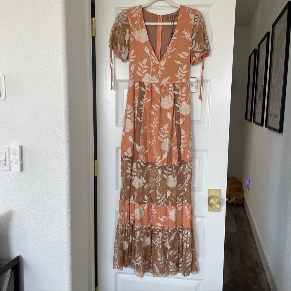 For love and lemons MIA floral embroidered maxi dress xs